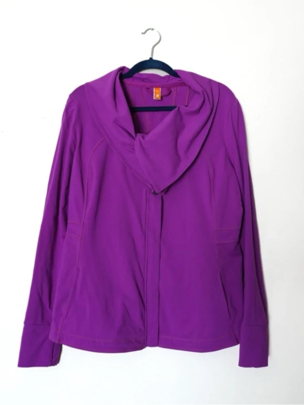 Lucy Purple Asymmetrical Hatha Cowl Zip Jacket